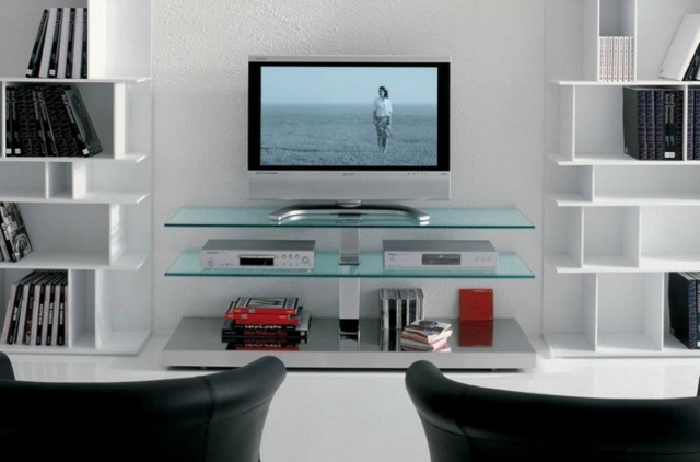 meuble TV design verre epuré