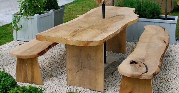mobilier jardin cedre bois rustique bancs