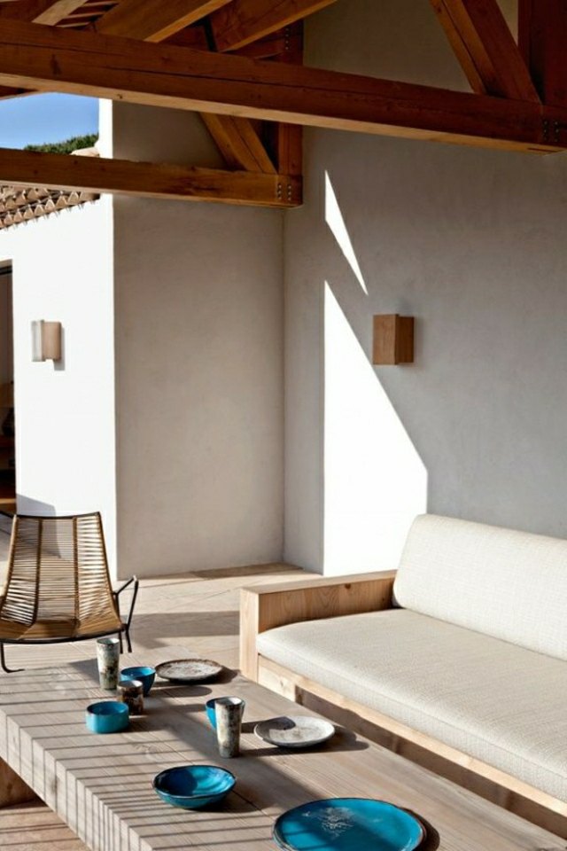design extérieur moderne canapé bois blanc chaise de jardin design déco minimaliste
