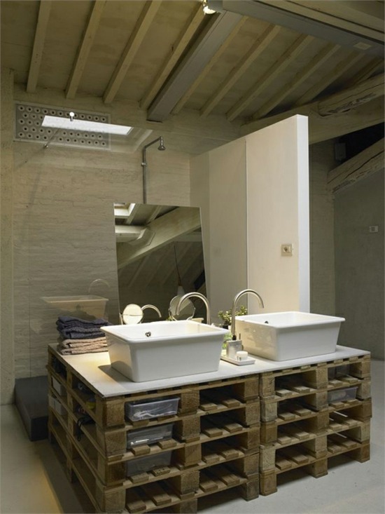 mobilier salle de bains palettes en bois