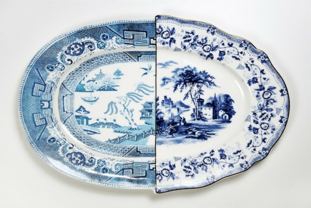 assiettes en porcelaine plat en porcelaine aux motifs design art est ouest