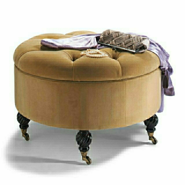 tabouret roulettes pouf classique beige avec un espace de stockage style ottoman luxueux