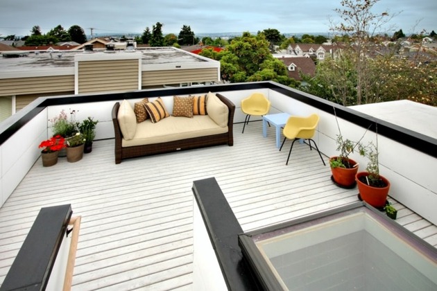 residence toit terrasse design moderne couleur blanche