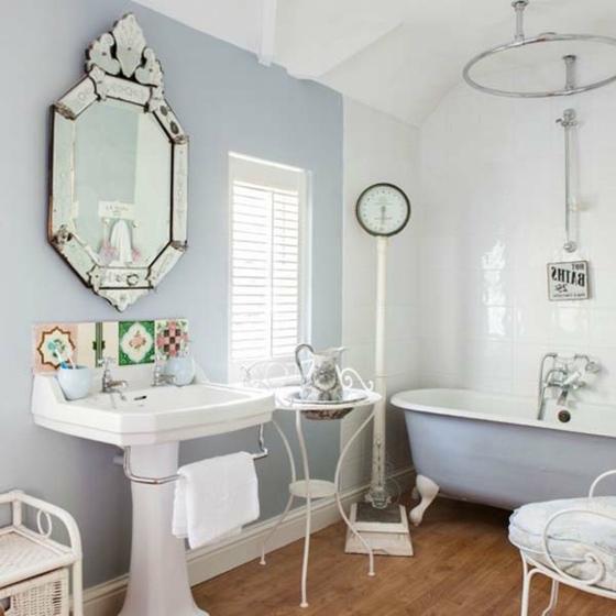 salle bain design bleu pale