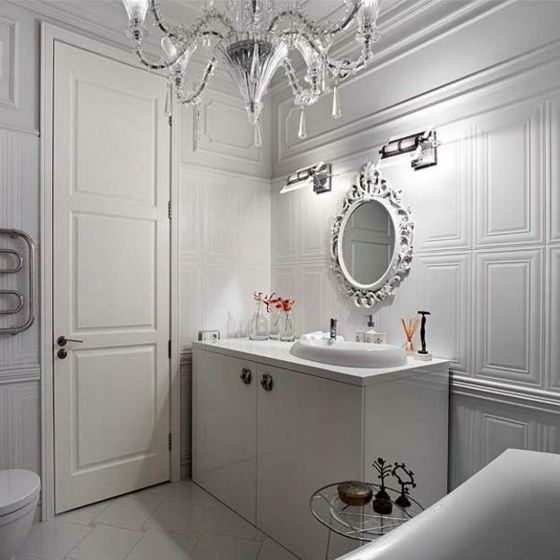 salle bain elegante blanc