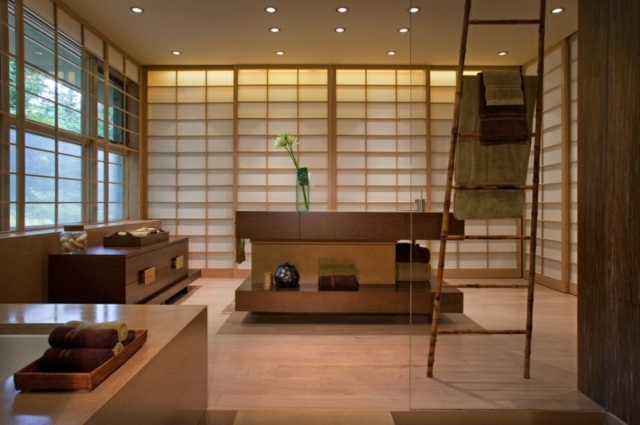 salle bain zen moderne cloisons papier