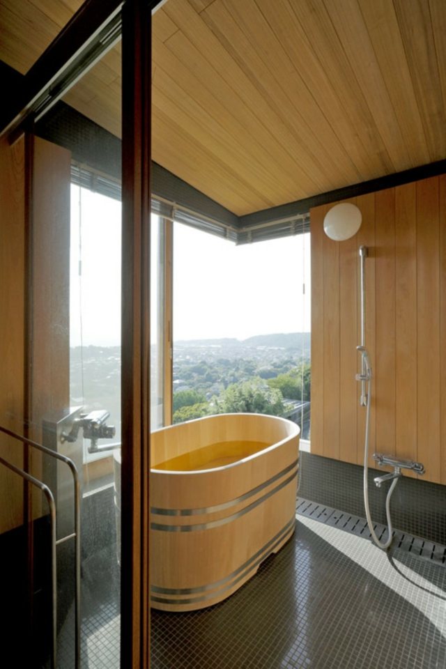 salle bain japonaise baignoire traditionnelle