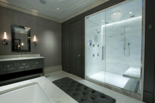salle bain luxe noir balnc