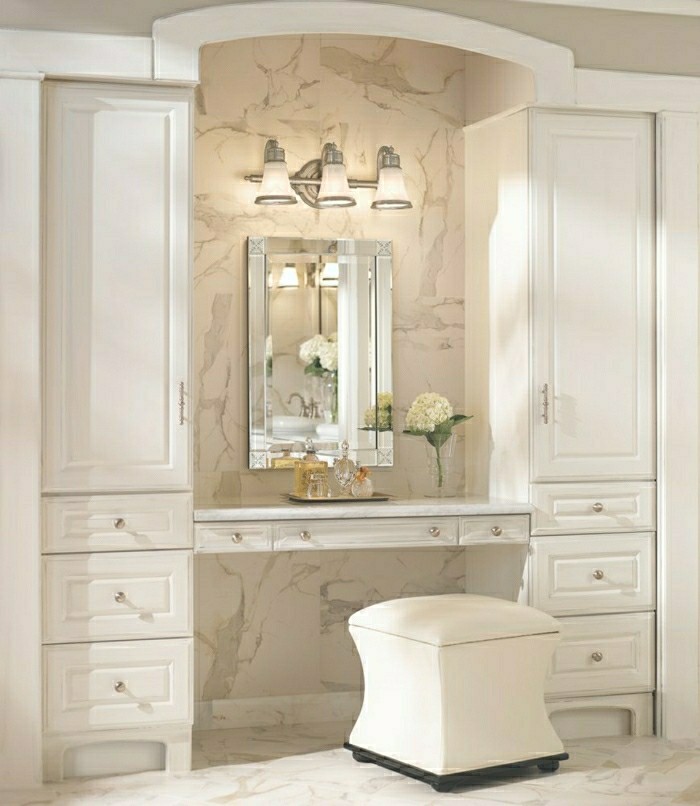 luminaire salle de bain nickel brossé classique design contemporain tabouret blanc