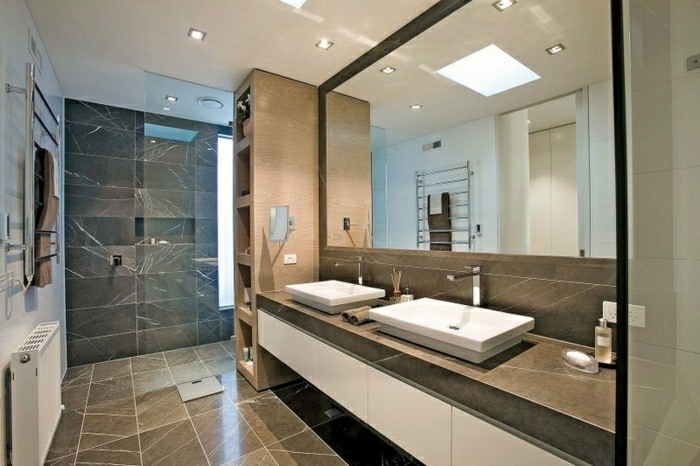 revêtement mural salle de bain idée design moderne lavabo