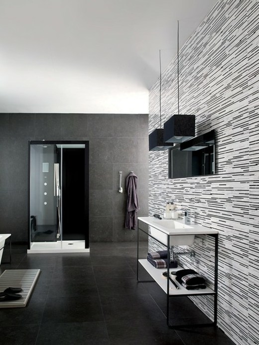 salle de bain noir et blanc design
