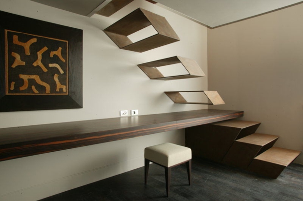 superbe escalier design marches suspendues bois