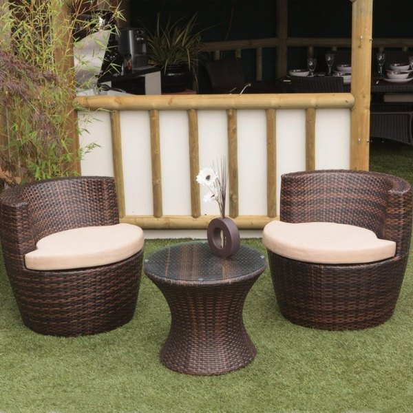 table de jardin chaises rotin design moderne