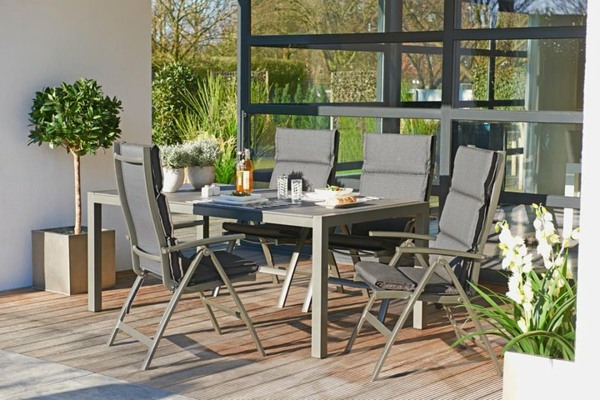table de jardin métal chaises confortables