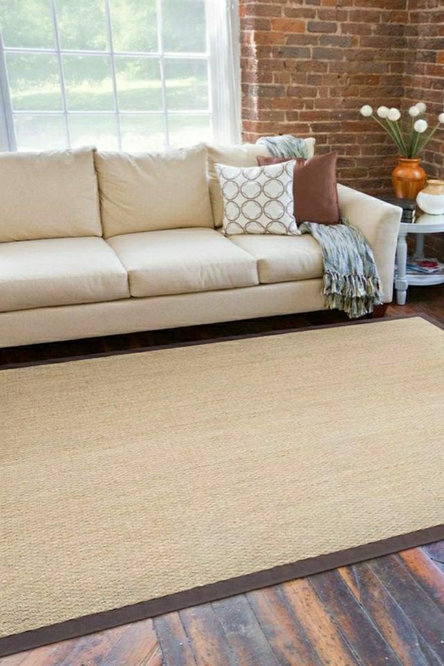 tapis naturel beige canapé confort design écolo la nature dans votre salon