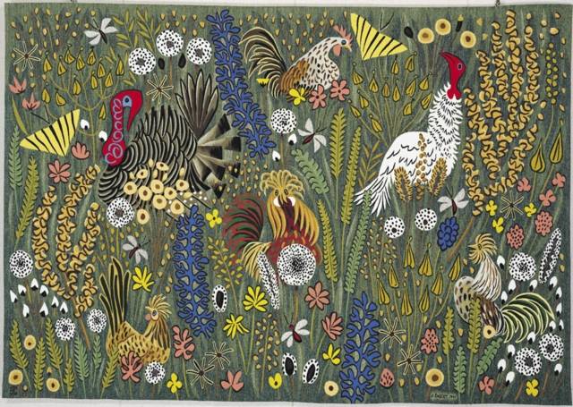 tapisserie idée art maison déco originale tapis papier peint fleurs oiseau gobelin broderie