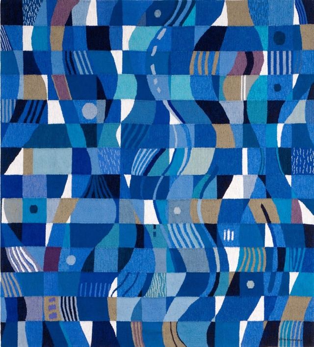 tapis design tapis de salon moderne bleu art motifs art 