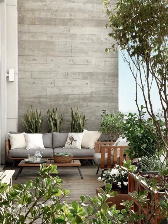 décoration moderne terrasse élégant plante jardin idée style 