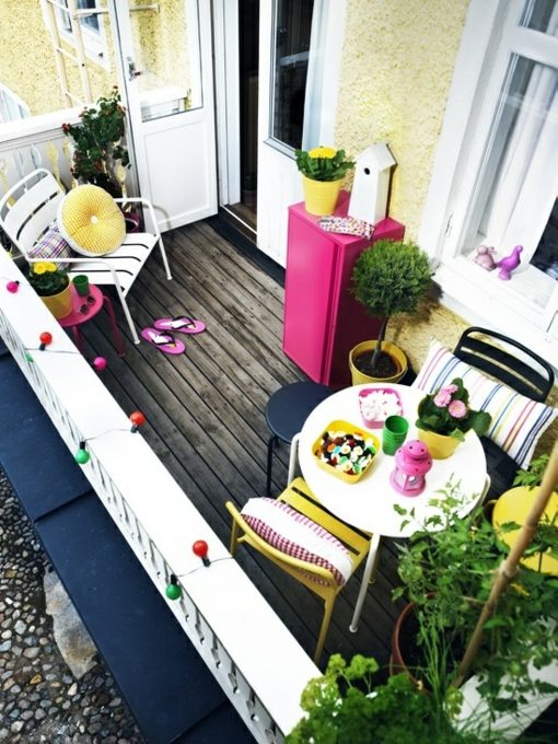 terrasse design couleurs vives
