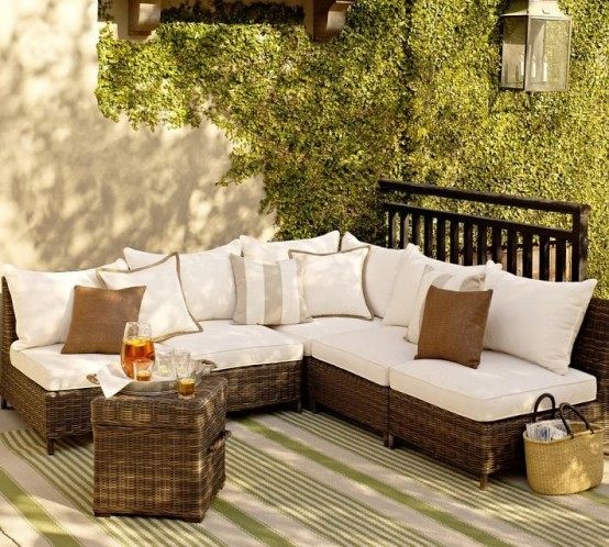 terrasse élégant design stylé neutre simple créativité décor canapé blanc