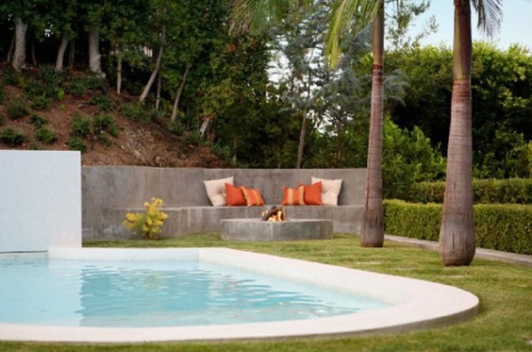terrasse piscine deco beton