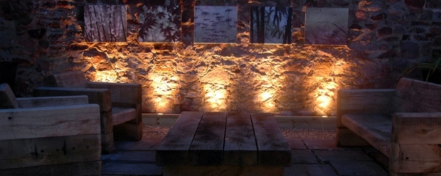 terrasse rustique éclairage romantique