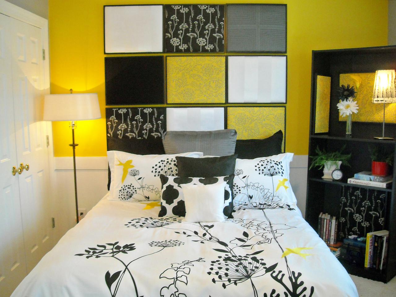 chambre déco pas cher tête de lit design rms sford designer moderne intérieur chambre déco porte blanche noir jaune gris