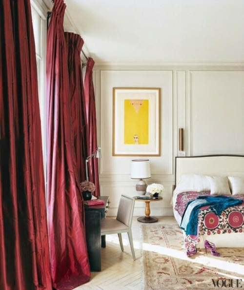 moderne vogue rideaux marsala tendance chambre lit coucher style 2015
