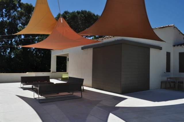 voile ombrage multiple  terrasse
