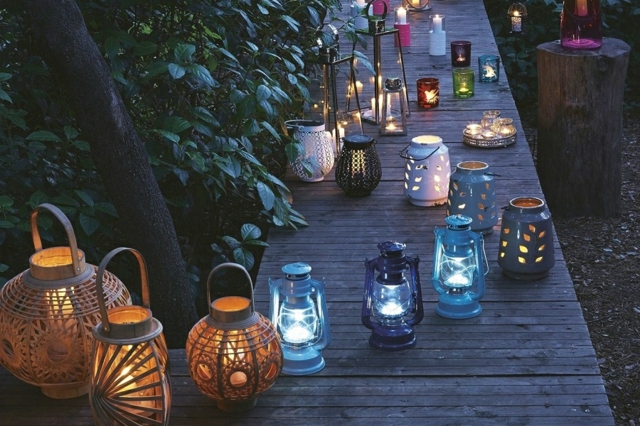 vue lanternes DIY jardin