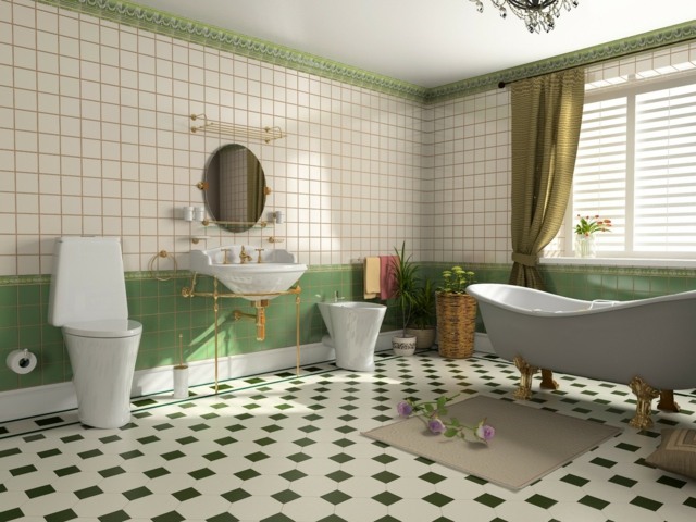 accents vert salle bain
