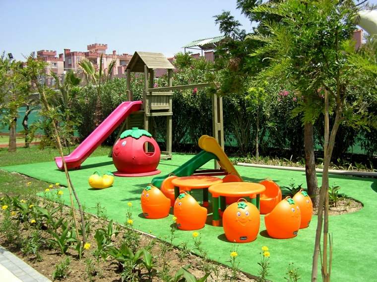aire de jeux enfant moderne jardin