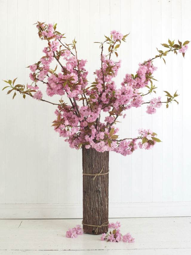 idée déco printemps florale bouquet de fleurs arbre japonais