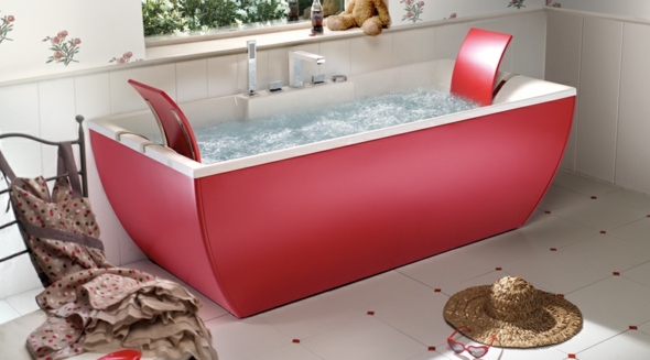 baignoire design moderne rouge