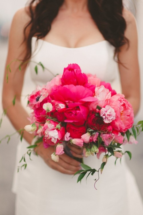 bouquets de fleurs rose mariage romantique