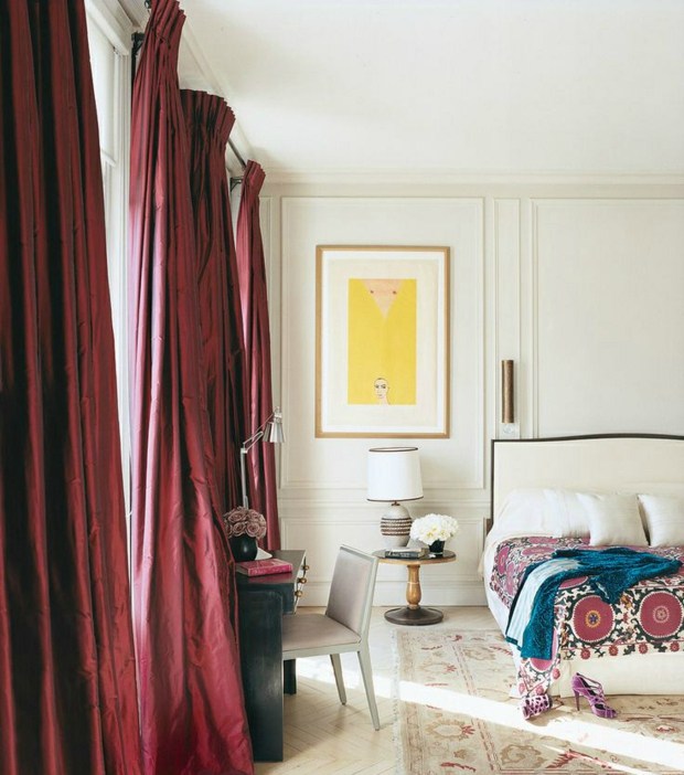 couleur marsala rideaux elegants modernes