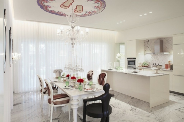 cuisine moderne blanc elegante îlot de cuisine moderne blanc table de cuisine blanche