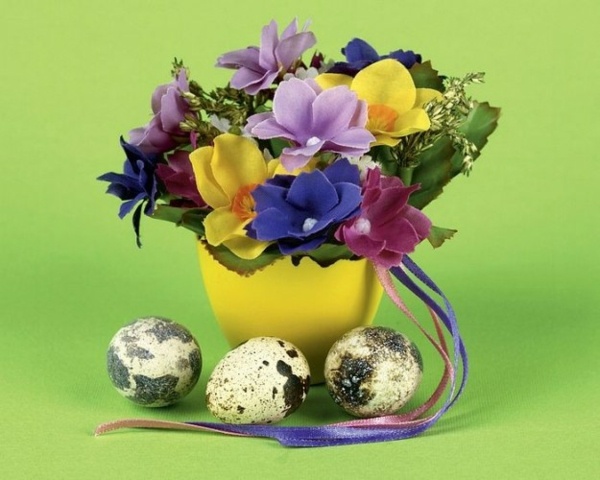 décoration Pâques fleurs soie