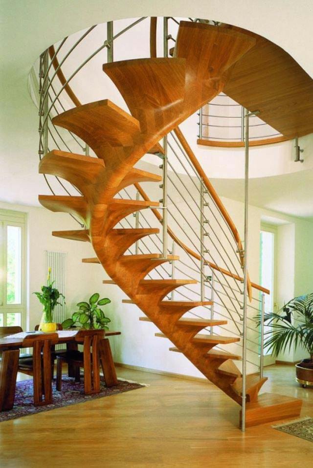 escalier bois design moderne original