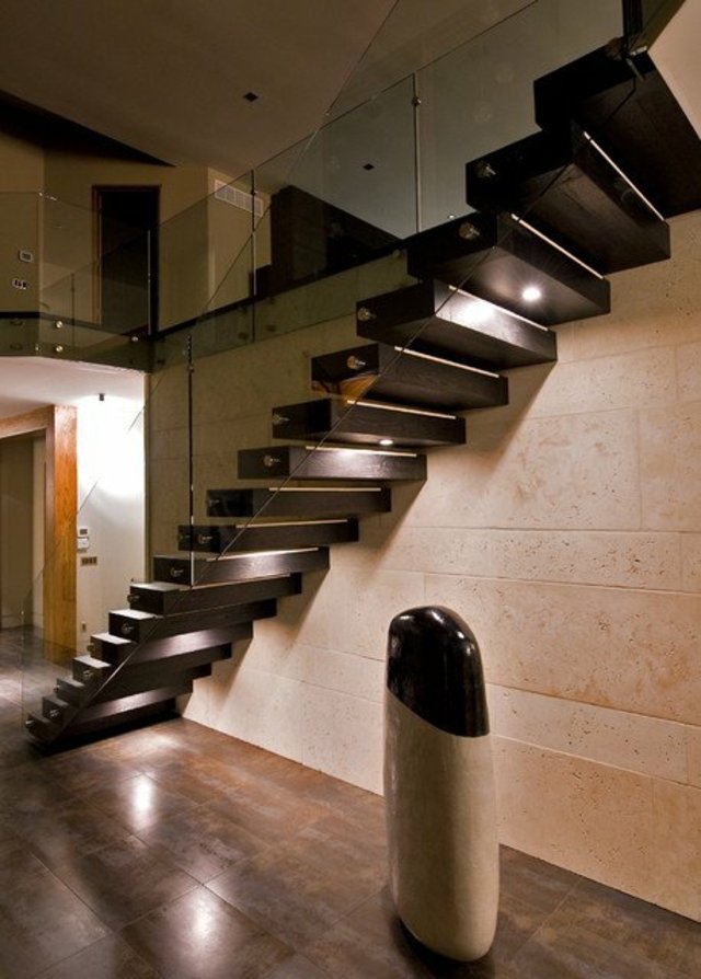 escaliers flottants rampe invisible