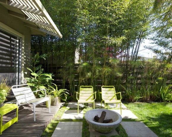 espace exterieur moderne bambou