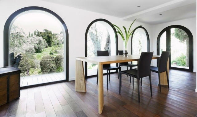 fenêtre alu noire salon moderne design minimaliste