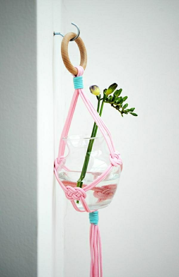 idée suspension vase macramé noeuds technique corde facile pas cher bricolage