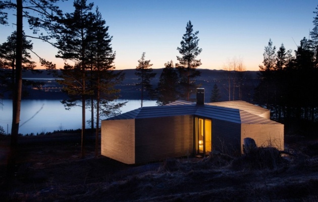 maison nuit moderne norvege
