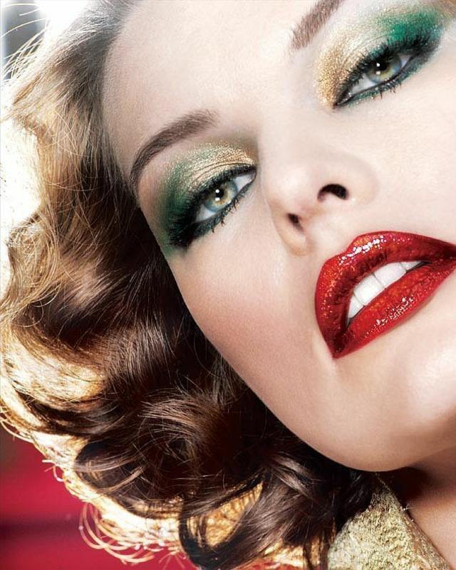 maquillage soirée yeux bleu vert rétro vintage rouge à lèvre brillant sephora make up artist