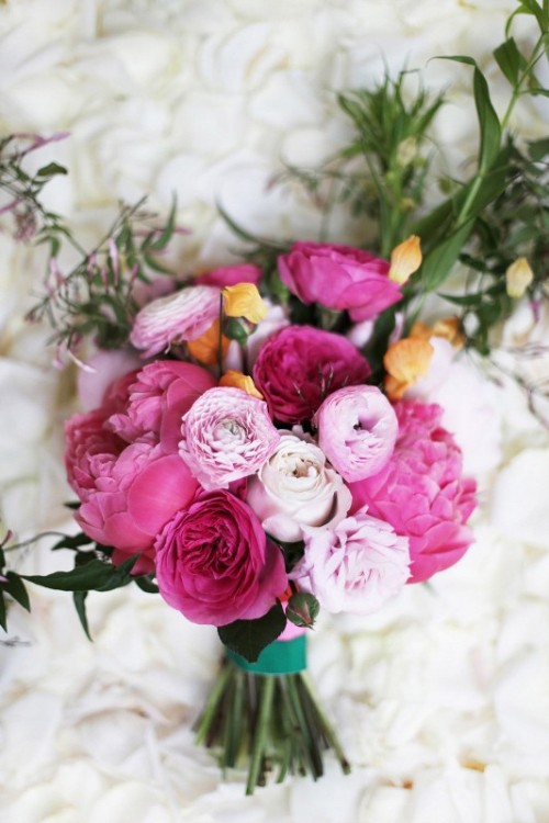 mariage rose bouquet romantiqe