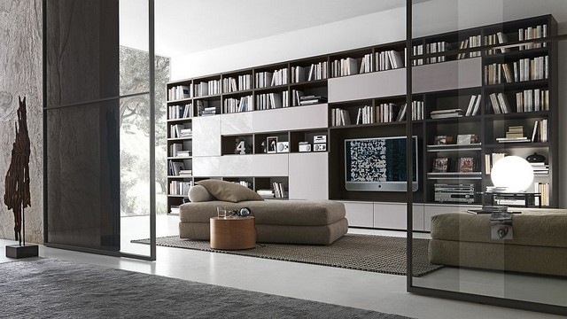 meuble bibliothèque adapté multimedia
