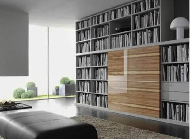 meuble bibliothèque minimaliste élégant