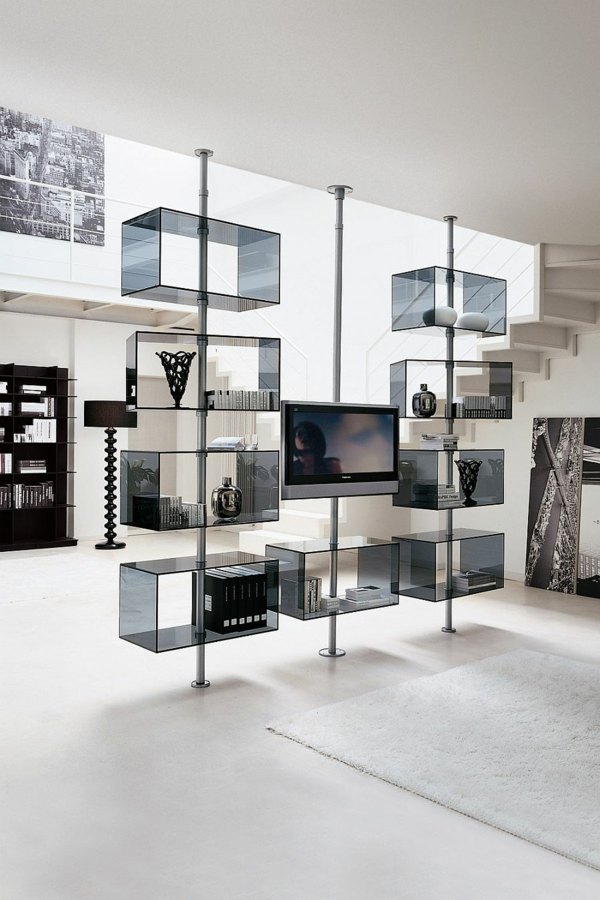 meubles TV design domino etageres verre 