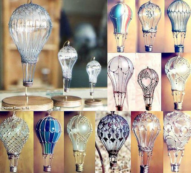 objets art DIY vieilles ampoules